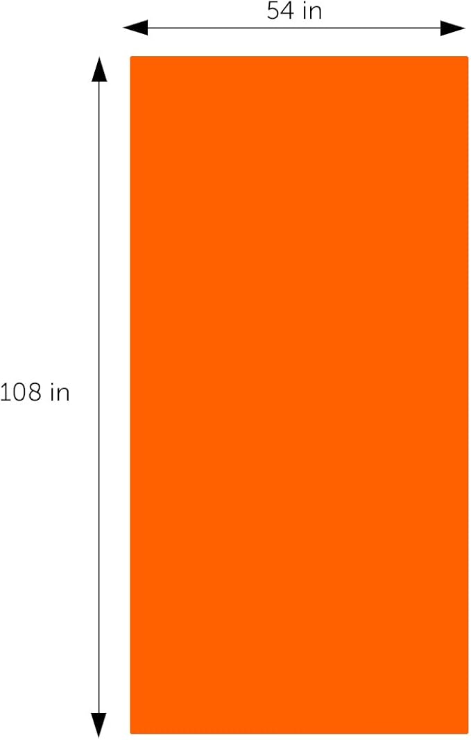 DecorRack 2 Rectangular Tablecloths BPA-Free Plastic, 54 x 108 inch, Dining Table Cloth, Rectangle Table Cover for Parties, Picnic, Camping and Outdoor, Disposable or Reusable, Orange (2 Pack)