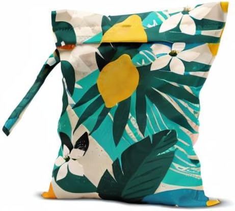 Wet Dry Bag Wet Bag for Swimsuit Travel Beach Pool Stroller Diapers Dirty Yoga Gym Clothes Makeup Bag Waterproof Tropical Palm Leaves Decor Jungle Palm Leaf Favors