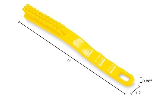SPARTA Detail Brush Grout Brush, Crevice Brush with Hanging Hole for Bathroom, Kitchens, Countertop, Plastic, 9 Inches, Yellow