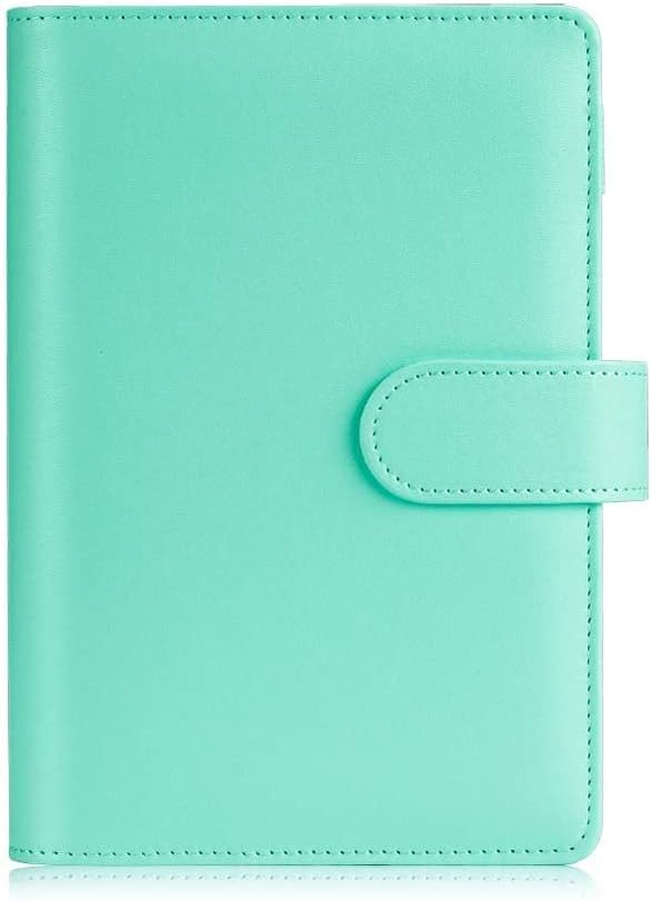 Sooez A6 Notebook Binder, 6 Ring Planner with Stylish Design, Loose Leaf Personal Organizer Binder Cover with Magnetic Buckle Closure, PU Leather Binders for Women with Macaron Colors, 7.48"x5.2"