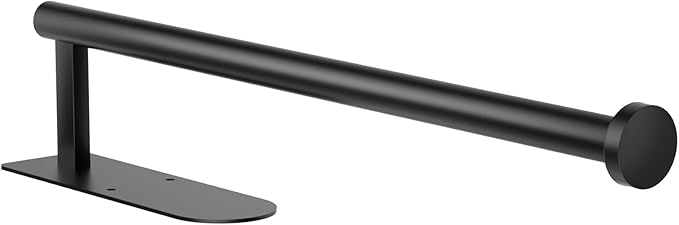 Paper Towel Holder, Self Adhesive or Screw Mounting, Black Paper Towel Holder Wall Mount, SUS304 Stainless Steel Under Cabinet for Kitchen, Counter, Cabinet, Bathroom