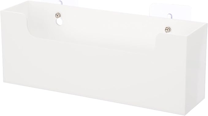 Homaisson Clear Acrylic Mail Holder Box for Desk or Wall Mount, Mail Organizer Countertop, Modern Wall Mounted or Tabletop Mailbox, Letter Storage Organizer Box (White)