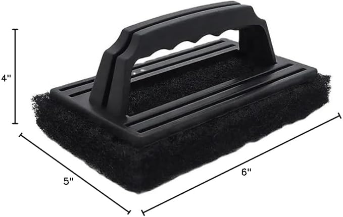 3-Pack Heavy-Duty Black Scrubber Brush for Grills, Griddles & Bakeware - Cold Surface Use Only, Durable Bristles, Ergonomic Handle, Ideal for Home, Restaurant & Commercial Use