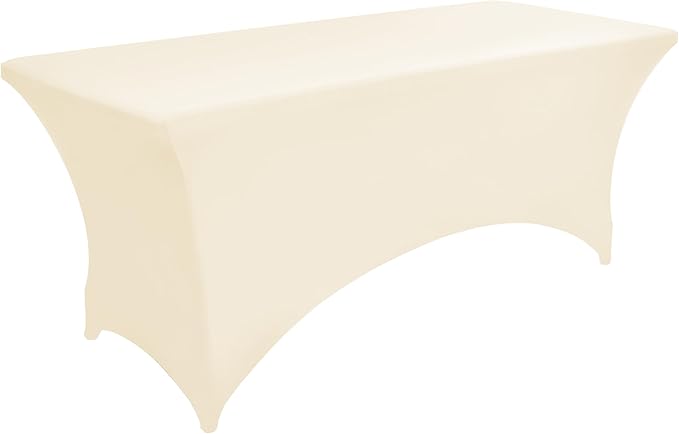 ZarzaaSik 10-Pack 6ft Spandex Table Covers for Rectangle Standard Folding Tables - Wrinkle Resistant Stretch Tablecloths - Ultimate Fitted Table Protector for Parties, Banquet, Wedding