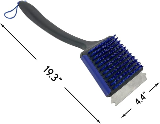 Nexgrill 19" Grill Brush with Scraper – Nylon Bristles for BBQ Cleaning – Heavy-Duty Grill Accessory for Outdoor Cooking, Camping, Tailgating - 530-0040A