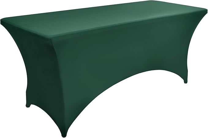 ZarzaaSik 10-Pack 6ft Spandex Table Covers for Rectangle Standard Folding Tables - Wrinkle Resistant Stretch Tablecloths - Ultimate Fitted Table Protector for Parties, Banquet, Wedding