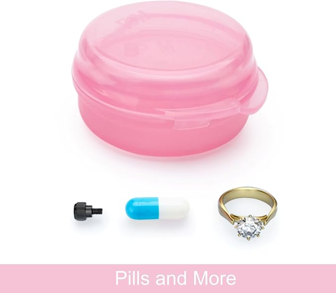 Small Pill Case for Purse Pocket (6 Pack), Double-Layer Pill Box, Portable Medicine Organizer Travel Pillbox, Cute Pill Container Holder,Multifunctional Mini Storage Box (Pink)