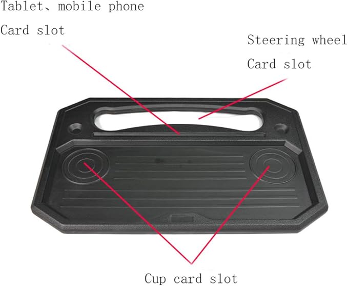 Car Steering Wheel Tray for Eating Food,Steering Wheels Desk Road Trip Essentials for Adults,Car Table Food Trays Organization,Cars Cool Interior Gadgets Accessories(Black)