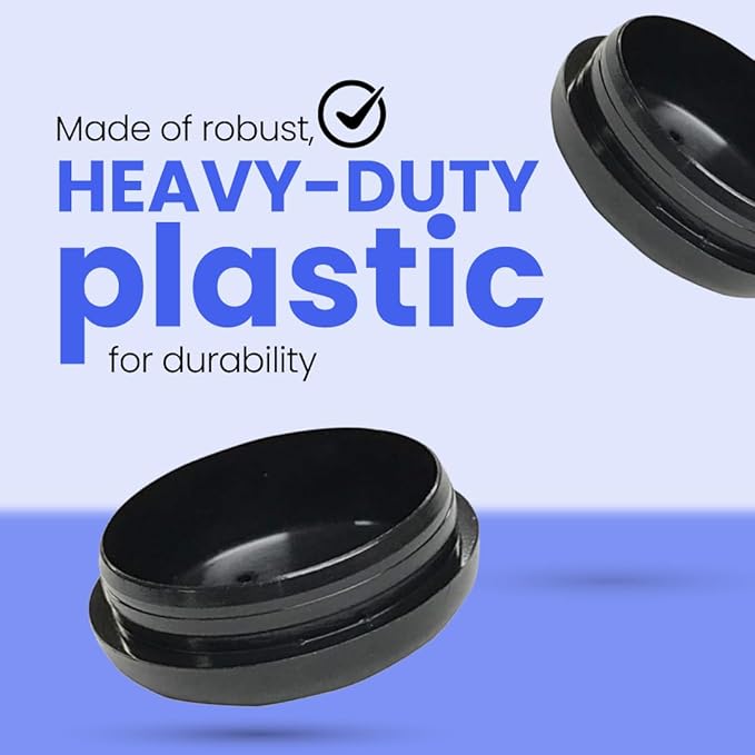 1-1/2" Deluxe Wrought Iron Chair Glides – Round Plastic Furniture Feet Caps, Floor Protectors for Patio Chairs, 16 Pack, Black