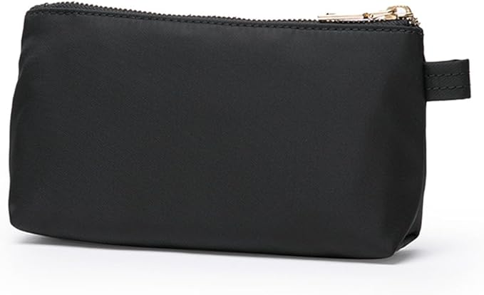 Travel Toiletry Bag for Women Cosmetic Bag with two Dividers Portable Makeup Bag Organizer (Nylon/Black)