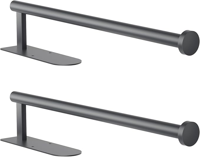 Paper Towel Holder, Self Adhesive or Screw Mounting, Black Paper Towel Holder Wall Mount, SUS304 Stainless Steel Under Cabinet for Kitchen, Counter, Cabinet, Bathroom