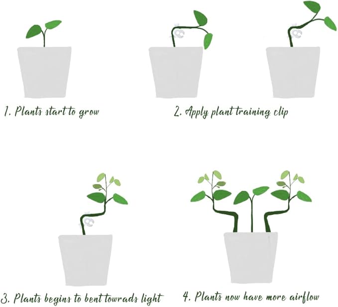 30 Pack Plant Bender Angle Adjustable Plant Training Clips Low Stress Training Clips 90 Degrees Plant Stem(Circle Style,Transparent)