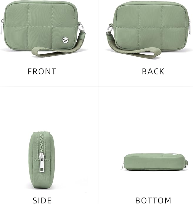 WESTBRONCO Puffer Wristlet Wallets for Women RFID Nylon Wallet with Zipper Quilted Purse for Travel Credit Card Holder Phone