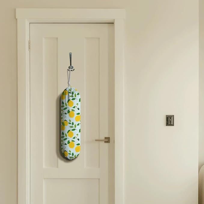 Lemon Plastic Bags Holder, Grocery Bag Storage Organizer, Reusable Shopping Bags Holder Dispenser for Kitchens Pantry, Farmhouse Home Kitchen Decor Gifts, Kitchen Pattern Garbage Bag