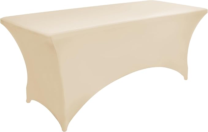 ZarzaaSik 2-Pack 6ft Spandex Table Covers for Rectangle Standard Folding Tables - Wrinkle Resistant Stretch Tablecloths - Ultimate Fitted Table Protector for Parties, Trade Shows, Banquet
