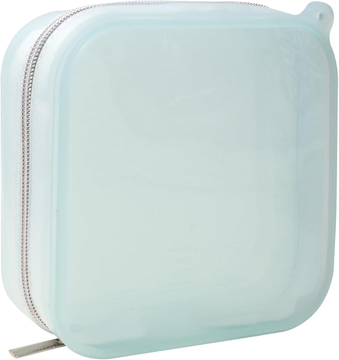 Small Clear Silicone Pouch, Mini Makeup Travel Bag Cute Make up Pouch for Purse Portable Cosmetic Case Clear Toiletry Bag for Women Coin Purse Compact Car Bag for Essentials (Blue)