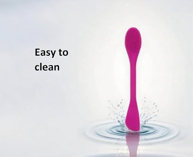 Silicone Cleansing Brush 2pcs(Deep Purple),Mask Applicator and Skincare for Pore Cleansing,Exfoliating Face Scrubber,Makeup Removal Brush
