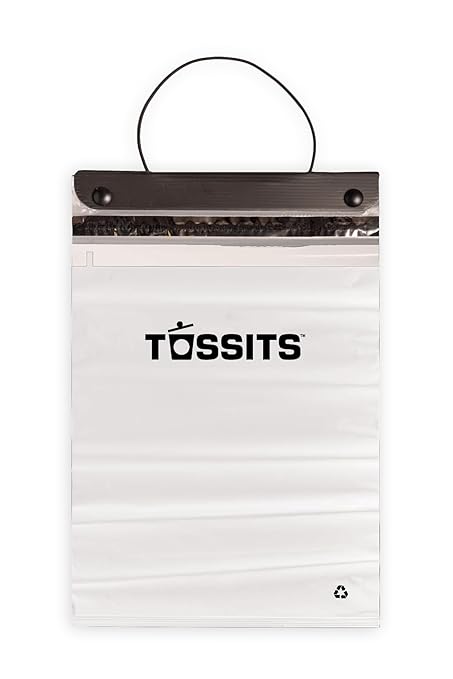 Tossits Recycled Disposable Car Trash Bags – Leakproof, Smell Proof Hanging Garbage Bags for Car, Truck, SUV, RV & Vehicle – White, 21 Count Disposable Automotive Trash Bags