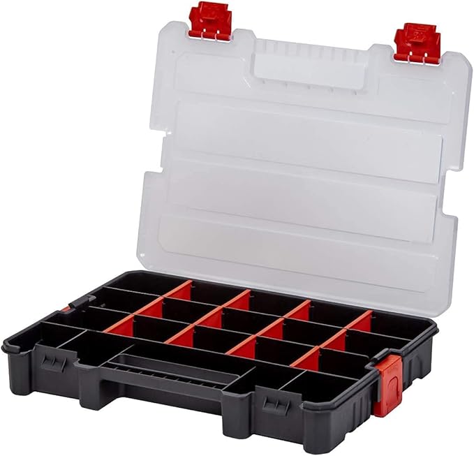 7-Pack Organizer Set – Multi-Size Storage Boxes with Removable Dividers – Hardware, Screw, Craft, and Small Parts Case System for Garage, Workshop, or On-the-Go Kits