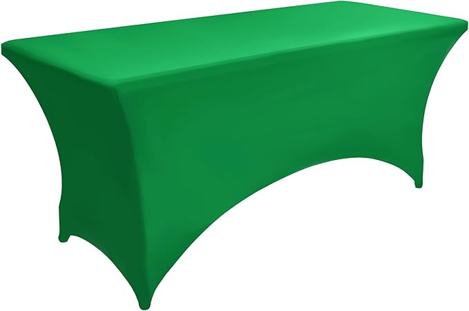ZarzaaSik 6-Pack 6ft Spandex Table Covers for Rectangle Standard Folding Tables - Wrinkle Resistant Stretch Tablecloths - Ultimate Fitted Table Protector for Parties, Trade Shows, Wedding