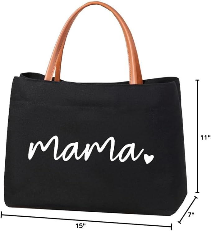 kifasyo Mom Mama Bag Mother Gifts Momlife Tote for Hospital, Shopping, Beach, Travel