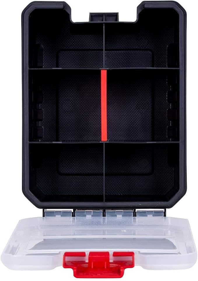 Mini Parts Organizer Box – Small Hardware Storage Case with 6 Compartments & Divider – Compact Nylon Container for Screws, Beads, Tackle, or Travel Toolbox