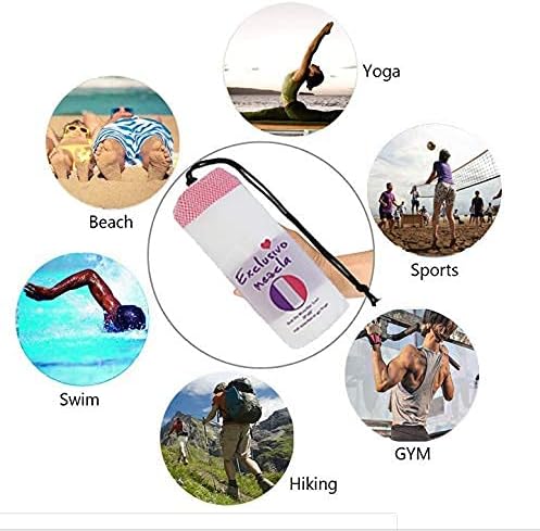 Exclusivo Mezcla Microfiber Quick Dry Beach Towel, Oversized Lightweight Sandfree Pool Towel for Swimming Camping Travel with Bag (Blue, 35x70 Inches)