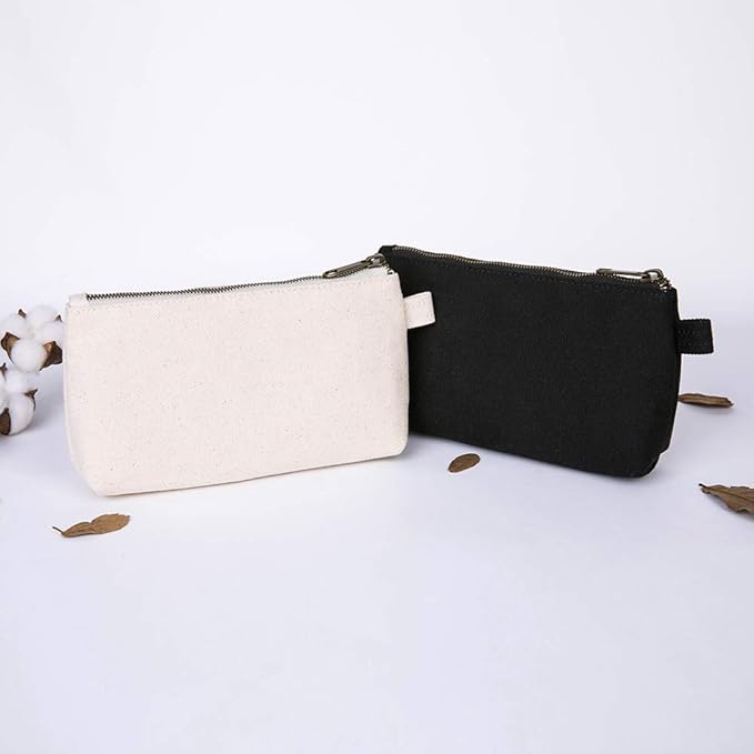 Travel Toiletry Bag for Women Cosmetic Bag with two Dividers Portable Makeup Bag Organizer (Canvas/Beige)