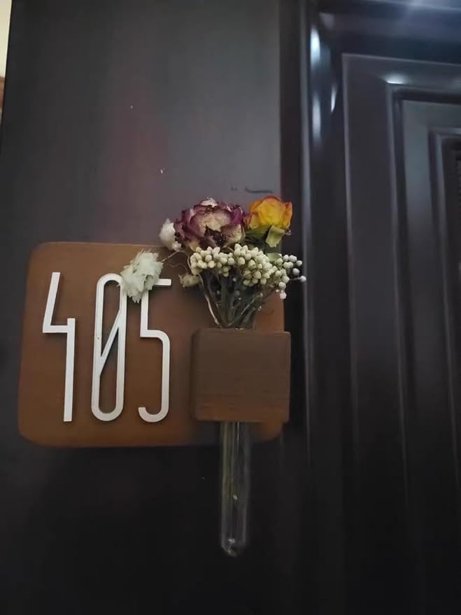 Mini Vase Magnets for Fridge,2PCS 3D Magnetic Wooden Wall Vase Holders with Test Tube, Magnetic Attachment Hard no Falling, Modern Home,for Kitchen, Refrigerator, Bedroom, Storage, Office Decorations