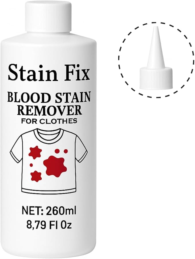 Blood Stain Remover for Clothes (8.79oz) - Removes Blood & Period Stains from Clothes, Mattress & Sheets - Enzyme Formula for Fresh & Dried Stains
