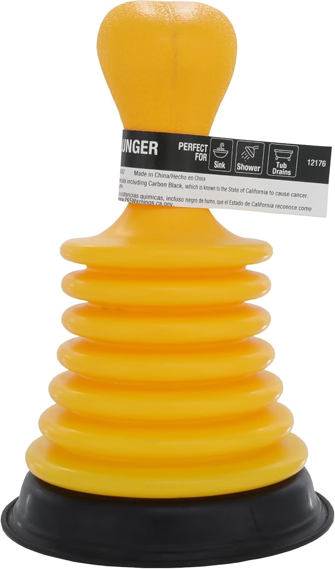 Danco Sink Drain Plunger for Kitchen and Bathrooms, Small Powerful Drain Cleaning Plunger (12176)