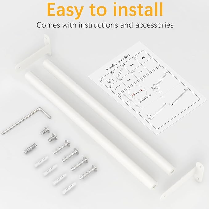 MKO Towel Bar for Bathroom, 16IN Hand Towel Holder with Metal Black, Towel Rack Hanger Sturdy Wall Mounted for Kitchen