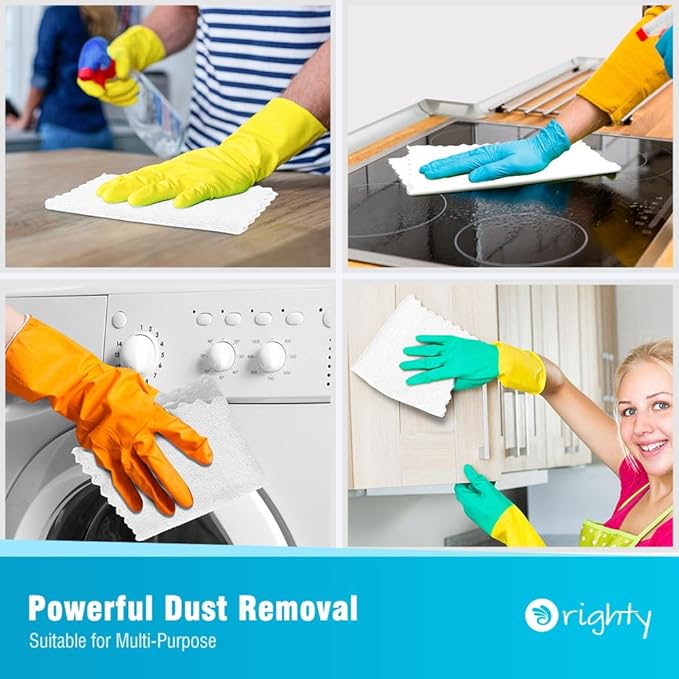 Orighty Microfiber Cleaning Cloth, 400 Pack Highly Absorbent Cleaning Rags, Household Cleaning Supplies, Reusable Microfiber Towels Lint Free Cloths for House, Kitchen, Car Care, 12x11 inch, White