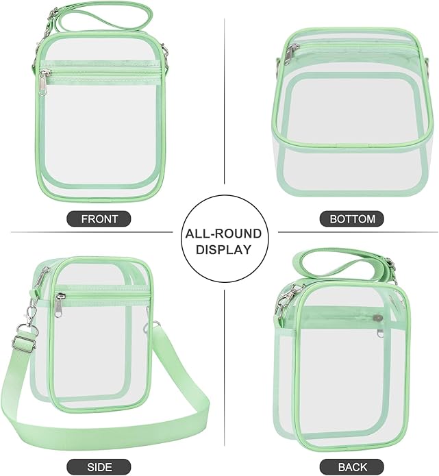 USPECLARE Clear Purse Stadium Transparent Messenger Bag Stadium Approved for Men and Women Clear CrossBody Bag