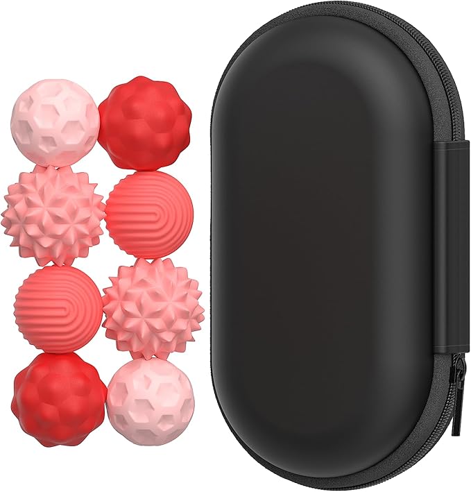 8PCS Sensory Fidget Balls For Adults & Teens, Magnetic Attraction Stress Balls With Silicone Shell-To Calm Restless Hands and Anxious Mind, Quiet Desk Fidget Toys for Office Travel Toys Gift (Pink,8)