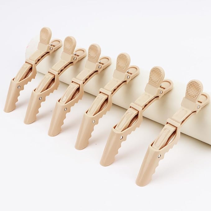 24 Pack Alligator Hair Clips, Professional Clips for Hair Sectioning, Hair Styling Accessories for Women Men Girls Teens,Khaki