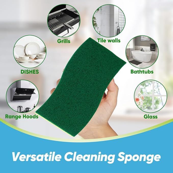 AIDEA Sponges Kitchen, XL Heavy Duty Dish Sponge, Cleaning Dish Scrubber Sponge for Home and Kitchen, Extra Large Cleaning Supplies for Pots, Pans, 12 Pack