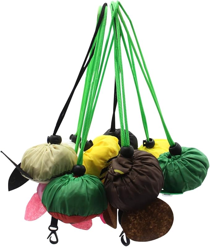 20 Pack Reusable Shopping Bags,Bulk Foldable Portable Reusable Grocery Bags Lightweight Polyester Grocery Shopping Tote Bag (Animal)