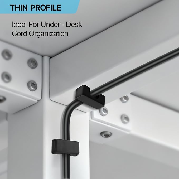 10 Pack Magnetic Cord Holder, Cable Clips - Strong Magnet Wire Management for Office, Under Desk, Nightstand, Car, Kitchen, Reusable Desk Cable Organizers