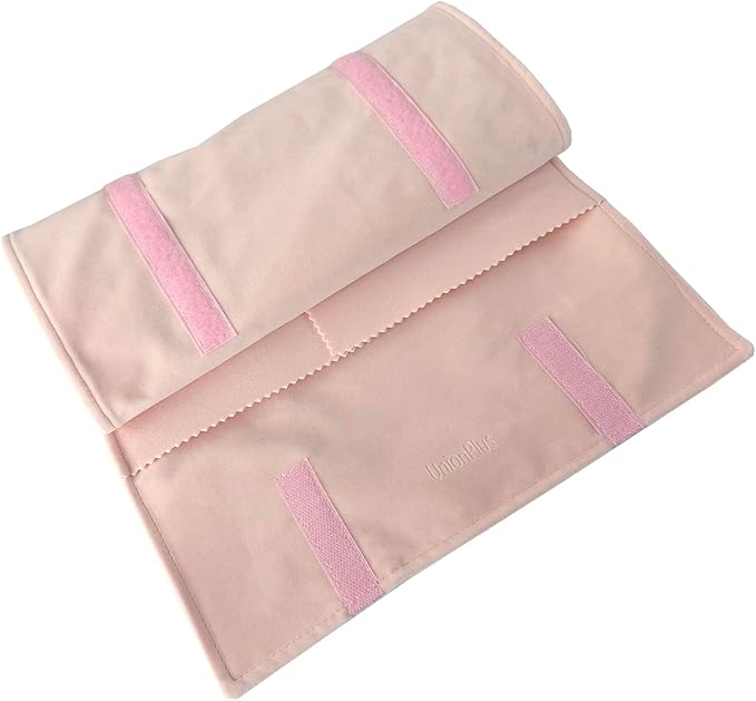 UnionPlus Velvet Travel Jewelry Case Roll Bag for Necklaces Brackets, Great Jewelry Organizer for Travel, Multi Jewelry Organizer, Pink