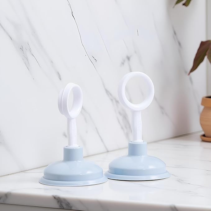 2 Pcs Blue Sink Plunger,Bathroom Small Drain Plunger Portable Kitchen Sink Drains Suction Cup Liquid Plumber Clog Remover Easy To Unclog,Drain Cleaning Equipment