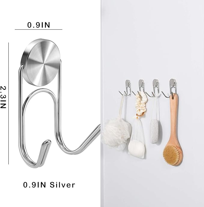 Magnetic Hooks 30Lbs+ 2026 Cruise Essentials Magnet Hook Heavy Duty Magnets Hanging Hooks for Refrigerator Grill Toolbox Cabins Outdoor 8 Pack (Silver)