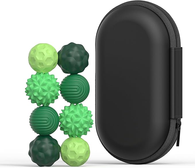 8PCS Sensory Fidget Balls For Adults & Teens, Magnetic Attraction Stress Balls With Silicone Shell-To Calm Restless Hands and Anxious Mind, Quiet Desk Fidget Toys for Office Travel Toys Gift (Green,8)