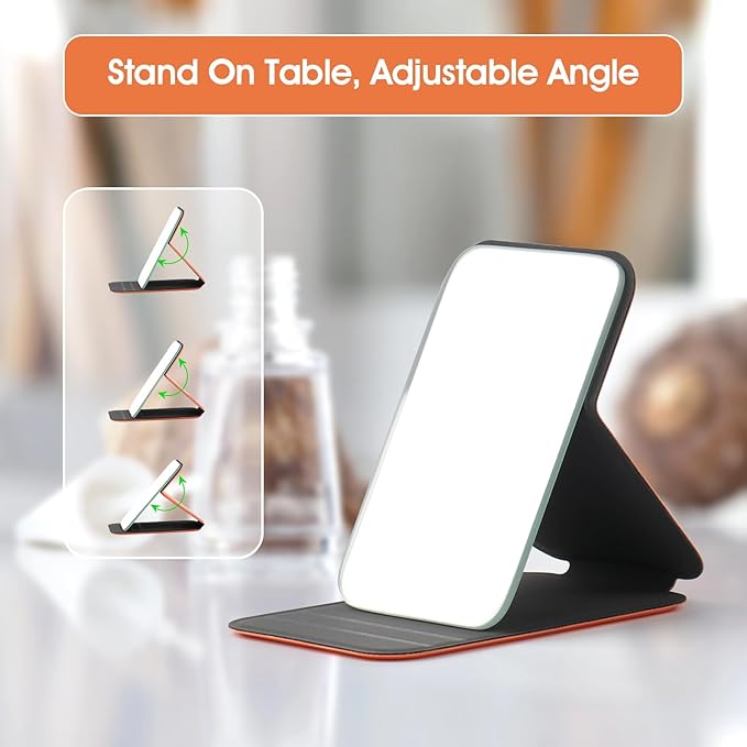 Pocket mirror,Travel Makeup Mirror,Ultrathin Ultralight , Portable,Handheld, Compact mirror, Travel Mirror ,Hand mirror for Camping ,Home,Office,Small Mirror for Pocket and bag,Good for Gift (Pink)