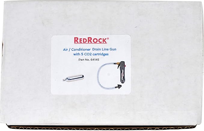 RedRock Gallo Drain Gun with 5 Unthreaded CO2 Cartridges for A/C Condensate Line Air Conditioner Cleaner Blaster Opener Kit with Five Cartridge Clears HVAC Clogs