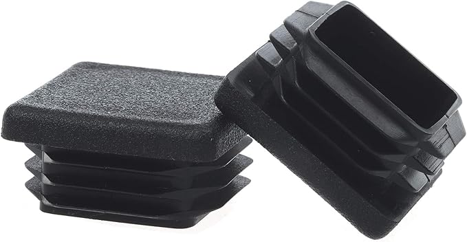1 Inch Square Plastic Plugs, Pipe OD 1" x 1", Steel Chair Leg End Caps, Bar Stool Glides, Fence Plugs, Furniture or Fitness Equipment End Caps (12 Packs)