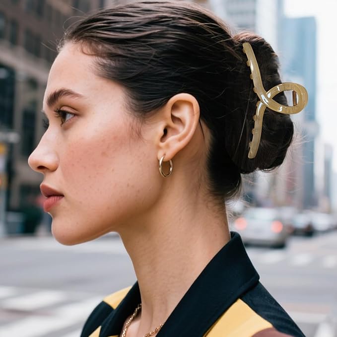 5 Inch Extra Large Hair Claw Clips, No Slip Jelly XL Hair Clips for Thick Long Curly Hair, Big Claw Clips, 5 Pack