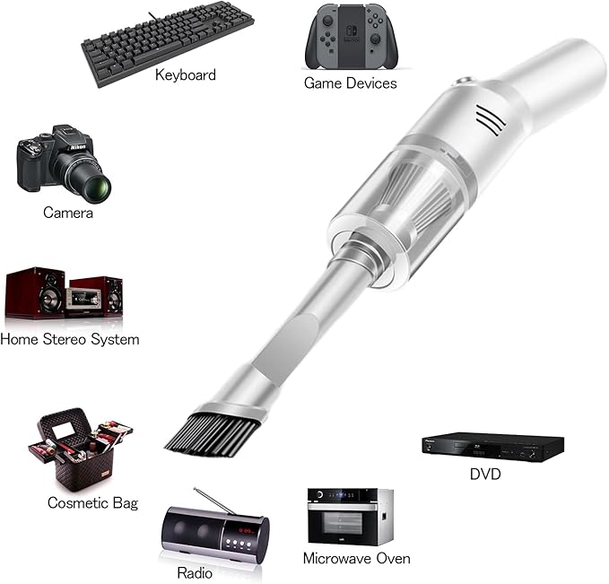 Wireless Mini Car Vacuum Cleaner(400g) Portable Rechargeable,Handheld Vacuums, Mini but Mighty Dust Busters Cordless Rechargeable,Hand Held Vac for Car/Desk V06/white