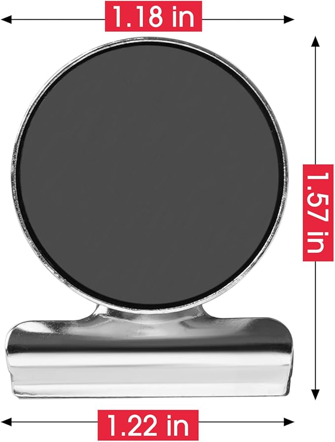 VNDUEEY 50 Pack Magnetic Clips Fridge Magnets Refrigerator Magnet, Magnet Clips for Whiteboard Locker, Magnetic Paper Clip Dispenser Holder Clip with Magnets for Home, School, Office (Silver)