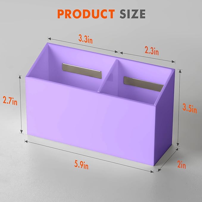 BEYGORM Magnetic Dry Erase Marker Holder for Whiteboard, Non-slip Acrylic Magnet Pen Holder for Fridge Refrigerator, Locker Organizer for Work, Locker Accessories, Pencil Cup for Desk (Purple)